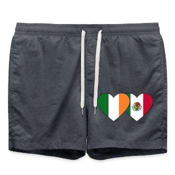 Ireland Mexico Flag Heart - Swim Trunks - anthracite - Front - AI Model Male 185 light (185cm)