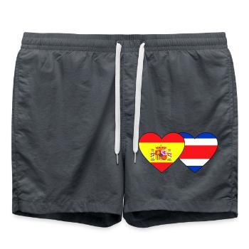 Espagne Costa Rica Drapeau Coeur - Short de bain - charbon - Devant - AI Model Male 185 light (185cm)