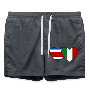 Costa Rica Italie Drapeau Coeur - Short de bain - charbon - Devant - AI Model Male 185 light (185cm)