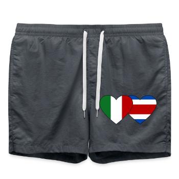 Italie Costa Rica Drapeau Coeur - Short de bain - charbon - Devant - AI Model Male 185 light (185cm)