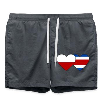 Pologne Costa Rica Drapeau Coeur - Short de bain - charbon - Devant - AI Model Male 185 light (185cm)