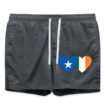 Somalia Ireland Flag Heart - Swim Trunks - anthracite - Front - AI Model Male 185 light (185cm)
