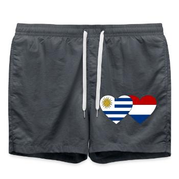 Uruguay Holland Heart Flag - Swim Trunks - anthracite - Front - AI Model Male 185 light (185cm)