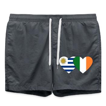 Uruguay Irlande Drapeau du cœur - Short de bain - charbon - Devant - AI Model Male 185 light (185cm)