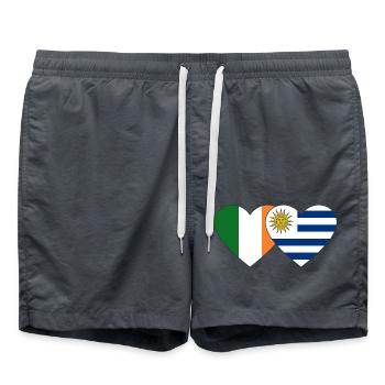 Irlande Uruguay Drapeau du cœur - Short de bain - charbon - Devant - AI Model Male 185 light (185cm)