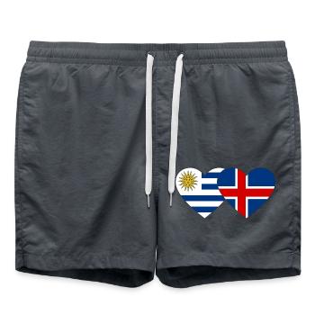 Uruguay Islande Drapeau du cœur - Short de bain - charbon - Devant - AI Model Male 185 light (185cm)