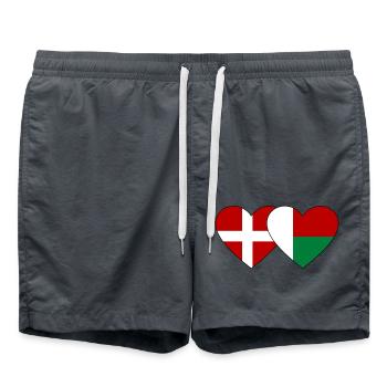 Danemark Madagascar Drapeau du Cœur - Short de bain - charbon - Devant - AI Model Male 185 light (185cm)