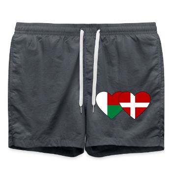 Madagascar Danemark Drapeau du Cœur - Short de bain - charbon - Devant - AI Model Male 185 light (185cm)