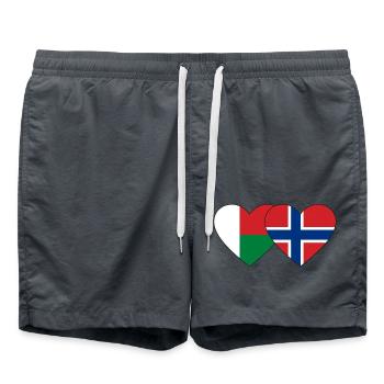 Madagascar Norvège Drapeau du Cœur - Short de bain - charbon - Devant - AI Model Male 185 light (185cm)