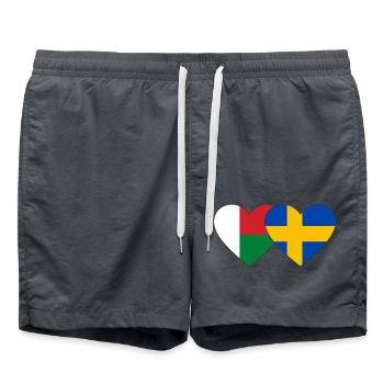 Madagascar Suède Drapeau du Cœur - Short de bain - charbon - Devant - AI Model Male 185 light (185cm)