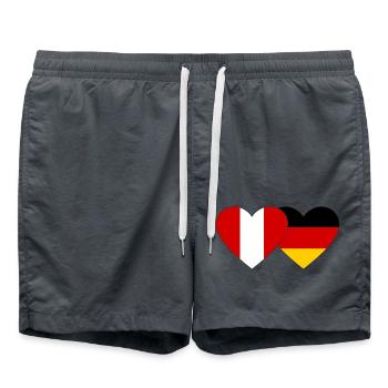Peru Germany Heart Flag - Swim Trunks - anthracite - Front - AI Model Male 185 light (185cm)