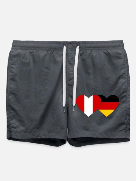 Peru Germany Heart Flag - Swim Trunks - anthracite