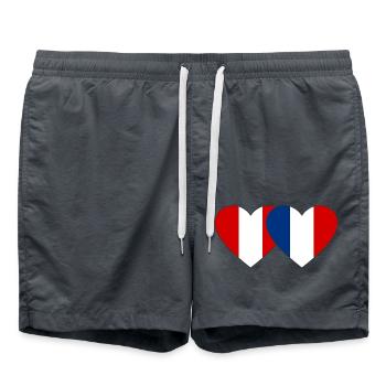 Pérou France Drapeau du Cœur - Short de bain - charbon - Devant - AI Model Male 185 light (185cm)