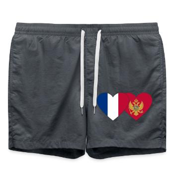 France Montenegro flag - Swim Trunks - anthracite - Front - AI Model Male 185 light (185cm)