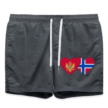 Montenegro Norway flag - Swim Trunks - anthracite - Front - AI Model Male 185 light (185cm)