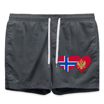 Norwegen Montenegro Flagge - Badeshorts - Anthrazit - Vorne - AI Model Male 185 light (185cm)