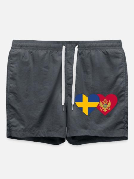 Sweden Montenegro flag - Swim Trunks - anthracite