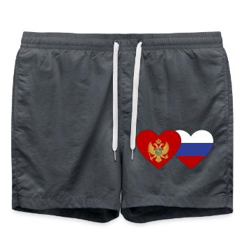 Montenegro Russland Flagge - Badeshorts - Anthrazit - Vorne - AI Model Male 185 light (185cm)