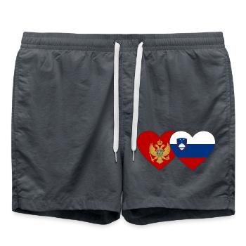 Montenegro Slovenia Flag - Swim Trunks - anthracite - Front - AI Model Male 185 light (185cm)