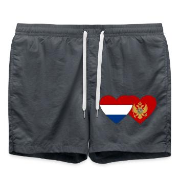 Holland Montenegro Flagge - Badeshorts - Anthrazit - Vorne - AI Model Male 185 light (185cm)