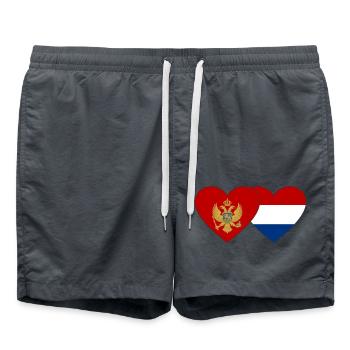 Montenegro Holland Flagge - Badeshorts - Anthrazit - Vorne - AI Model Male 185 light (185cm)