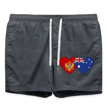 Montenegro Australien Flagge - Badeshorts - Anthrazit - Vorne - AI Model Male 185 light (185cm)
