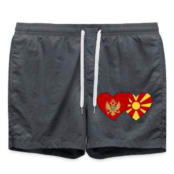 Monténégro Drapeau de la Macédoine - Short de bain - charbon - Devant - AI Model Male 185 light (185cm)