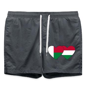 Madagascar Hongrie Flag Coeur - Short de bain - charbon - Devant - AI Model Male 185 light (185cm)