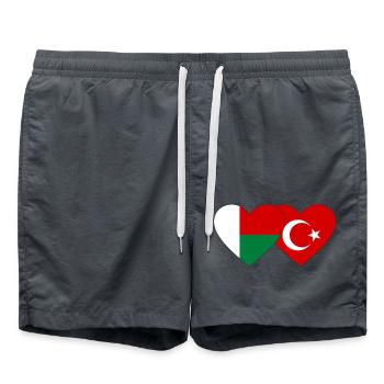 Madagascar Turkey Flag Heart - Swim Trunks - anthracite - Front - AI Model Male 185 light (185cm)