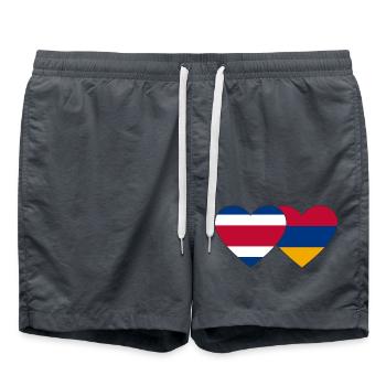 Costa Rica Arménie Drapeau Coeur - Short de bain - charbon - Devant - AI Model Male 185 light (185cm)