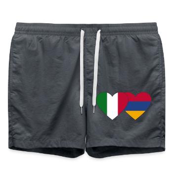 Italien Armenien Flagge Herz - Badeshorts - Anthrazit - Vorne - AI Model Male 185 light (185cm)