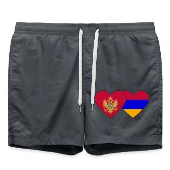 Montenegro Armenia Flag Heart - Swim Trunks - anthracite - Front - AI Model Male 185 light (185cm)