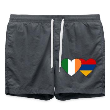 Ireland Armenia Flag Heart - Swim Trunks - anthracite - Front - AI Model Male 185 light (185cm)