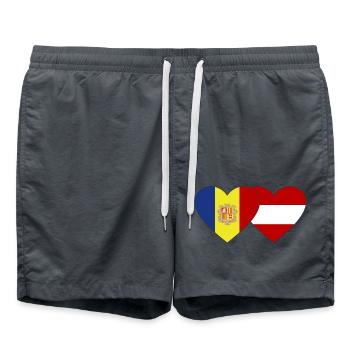 Andorre Autriche Flag Coeur - Short de bain - charbon - Devant - AI Model Male 185 light (185cm)