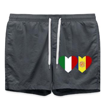 Italie Andorre drapeau coeur - Short de bain - charbon - Devant - AI Model Male 185 light (185cm)