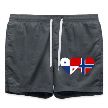 Panama Norwegen Flagge Herz - Badeshorts - Anthrazit - Vorne - AI Model Male 185 light (185cm)