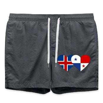 Iceland Panama Flag Heart - Swim Trunks - anthracite - Front - AI Model Male 185 light (185cm)