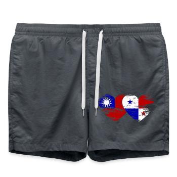Taïwan Drapeau panaméen utilisé - Short de bain - charbon - Devant - AI Model Male 185 light (185cm)