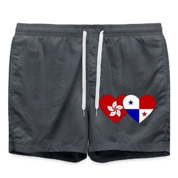 Drapeau du Panama à Hong Kong - Short de bain - charbon - Devant - AI Model Male 185 light (185cm)