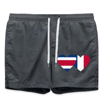 Costa Rica France Flag Coeur - Short de bain - charbon - Devant - AI Model Male 185 light (185cm)