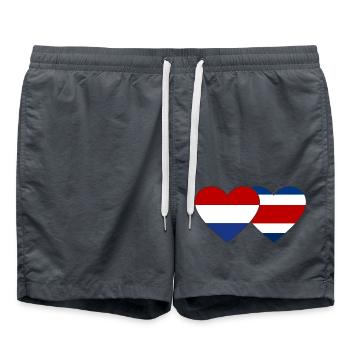 Cœur de drapeau du Costa Rica - Short de bain - charbon - Devant - AI Model Male 185 light (185cm)
