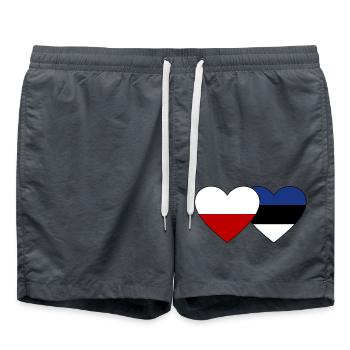 Pologne Estonie drapeau coeur - Short de bain - charbon - Devant - AI Model Male 185 light (185cm)