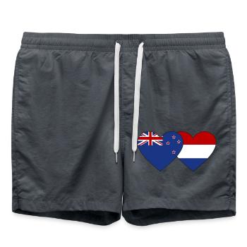 Cœur de drapeau de Nouvelle-Zélande - Short de bain - charbon - Devant - AI Model Male 185 light (185cm)