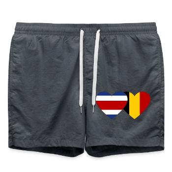Costa Rica Belgique Flag Coeur - Short de bain - charbon - Devant - AI Model Male 185 light (185cm)