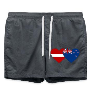 Latvia New Zealand flag - Swim Trunks - anthracite - Front - AI Model Male 185 light (185cm)