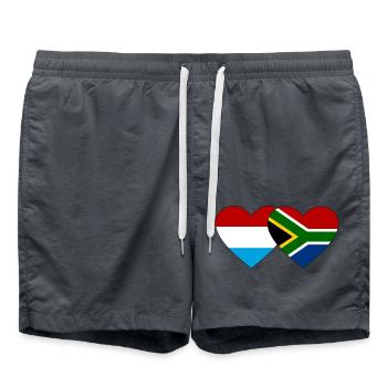 Luxembourg South Africa Flag Heart - Swim Trunks - anthracite - Front - AI Model Male 185 light (185cm)