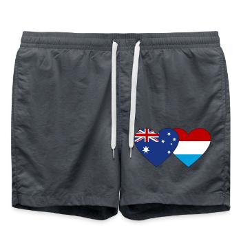 Australie Luxembourg Flag Heart - Short de bain - charbon - Devant - AI Model Male 185 light (185cm)