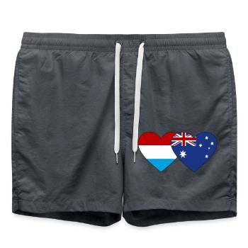 Luxembourg Australia Flag Heart - Swim Trunks - anthracite - Front - AI Model Male 185 light (185cm)
