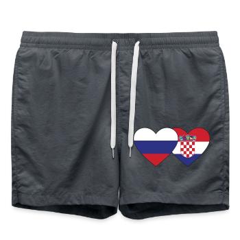 Russie Croatie drapeau coeur - Short de bain - charbon - Devant - AI Model Male 185 light (185cm)