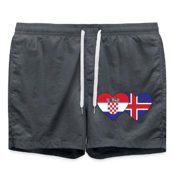 Croatie Islande drapeau coeur - Short de bain - charbon - Devant - AI Model Male 185 light (185cm)